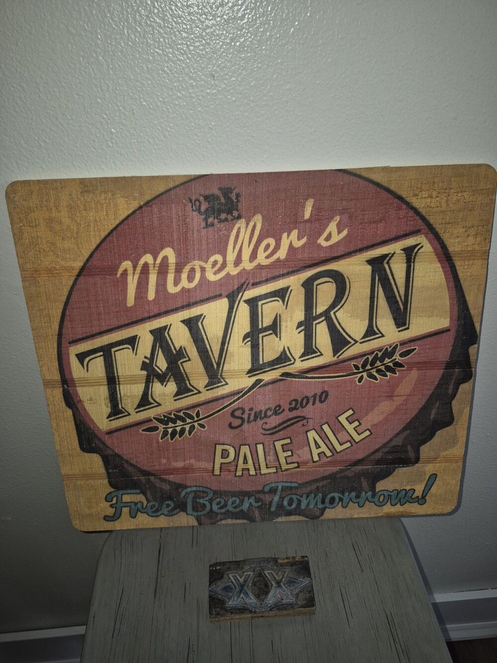 Bar / Man Cave Decor Bundle – Tavern Sign + Metal Beer Accent SALE